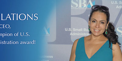 Victoria Lara is awarded the Small Business Champion Award